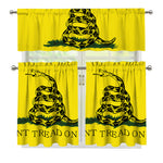 Don't Tread On Me Gadsden Flag Print 3 Piece Kitchen Curtains
