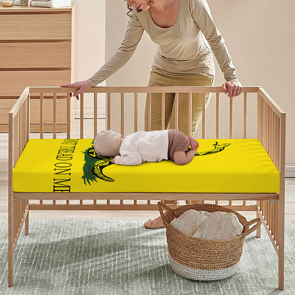 Don't Tread On Me Gadsden Flag Print Baby Crib Sheet