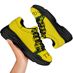 Don't Tread On Me Gadsden Flag Print Black Chunky Shoes