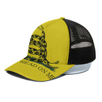 Don't Tread On Me Gadsden Flag Print Black Mesh Trucker Cap