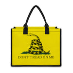 Don't Tread On Me Gadsden Flag Print Canvas Tote Bag