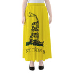 Don't Tread On Me Gadsden Flag Print Chiffon Maxi Skirt