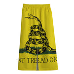 Don't Tread On Me Gadsden Flag Print Cotton Front Slit Maxi Skirt