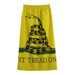 Don't Tread On Me Gadsden Flag Print Cotton Front Slit Maxi Skirt