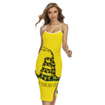 Don't Tread On Me Gadsden Flag Print Cross Back Cami Dress