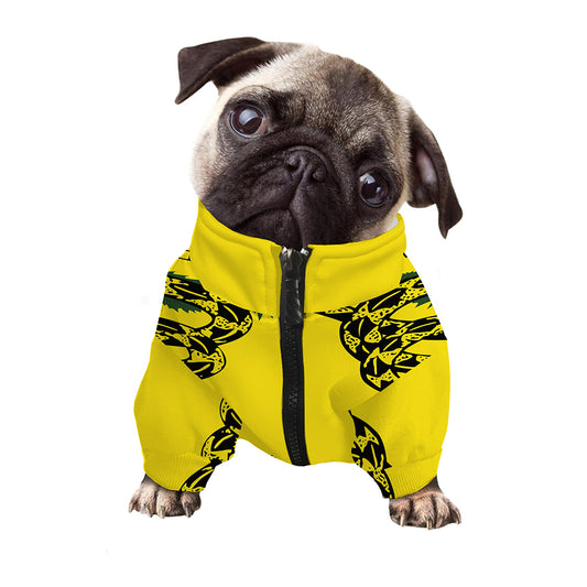 Don't Tread On Me Gadsden Flag Print Dog Zip Up Jacket