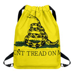 Don't Tread On Me Gadsden Flag Print Drawstring Backpack