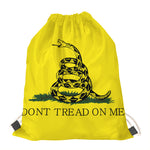 Don't Tread On Me Gadsden Flag Print Drawstring Bag