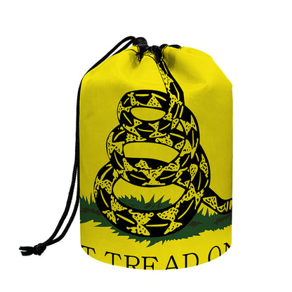 Don't Tread On Me Gadsden Flag Print Drawstring Makeup Bag