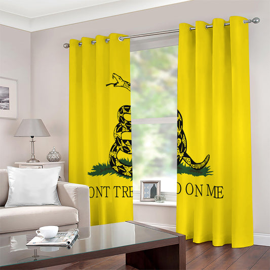 Don't Tread On Me Gadsden Flag Print Extra Wide Grommet Curtains