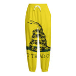 Don't Tread On Me Gadsden Flag Print Fleece Lined Knit Pants