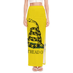 Don't Tread On Me Gadsden Flag Print High Slit Maxi Skirt