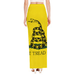 Don't Tread On Me Gadsden Flag Print High Slit Maxi Skirt
