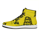 Don't Tread On Me Gadsden Flag Print High Top Leather Sneakers