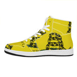 Don't Tread On Me Gadsden Flag Print High Top Leather Sneakers