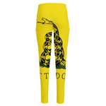 Don't Tread On Me Gadsden Flag Print High-Waisted Pocket Leggings