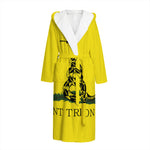 Don't Tread On Me Gadsden Flag Print Hooded Bathrobe