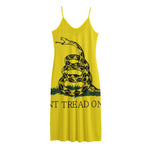 Don't Tread On Me Gadsden Flag Print Jersey Midi Cami Dress