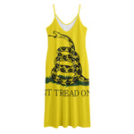 Don't Tread On Me Gadsden Flag Print Jersey Midi Cami Dress