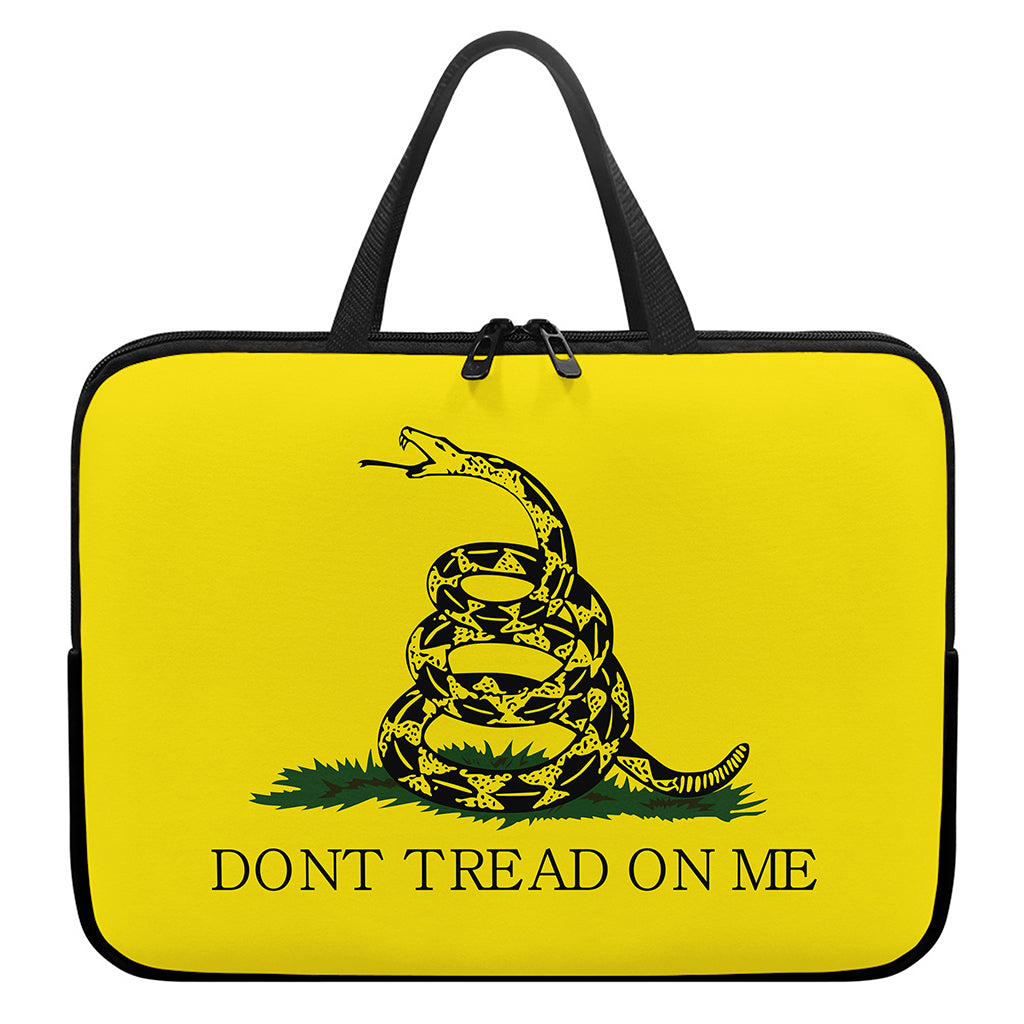 Don't Tread On Me Gadsden Flag Print Laptop Sleeve With Handle