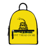 Don't Tread On Me Gadsden Flag Print Leather Backpack