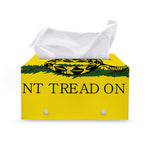 Don't Tread On Me Gadsden Flag Print Leather Tissue Box Cover