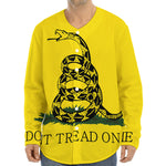 Don't Tread On Me Gadsden Flag Print Long Sleeve Baseball Jersey