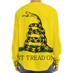 Don't Tread On Me Gadsden Flag Print Long Sleeve Baseball Jersey