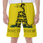 Don't Tread On Me Gadsden Flag Print Men's Beach Shorts