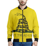 Don't Tread On Me Gadsden Flag Print Men's Bomber Jacket
