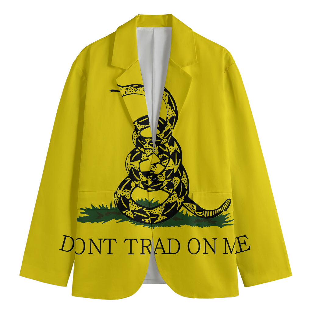 Don't Tread On Me Gadsden Flag Print Men's Cotton Blazer