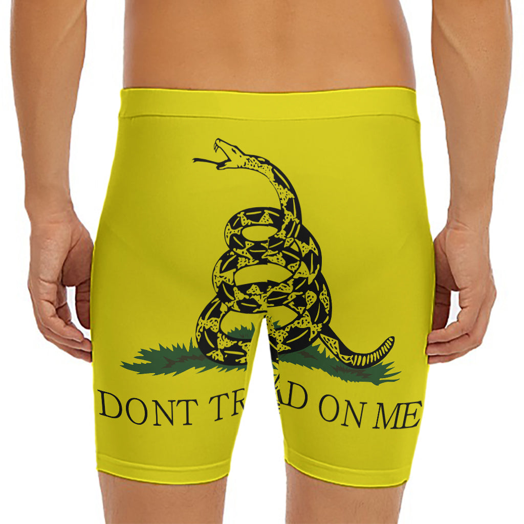Don't Tread On Me Gadsden Flag Print Men's Long Boxer Briefs