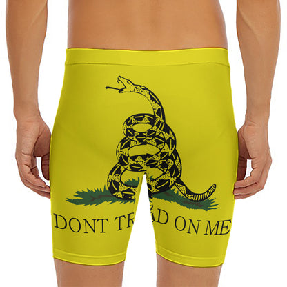 Don't Tread On Me Gadsden Flag Print Men's Long Boxer Briefs