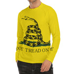Don't Tread On Me Gadsden Flag Print Men's Long Sleeve Rash Guard