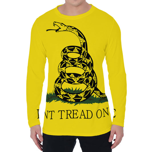 Don't Tread On Me Gadsden Flag Print Men's Long Sleeve T-Shirt