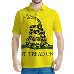 Don't Tread On Me Gadsden Flag Print Men's Polo Shirt