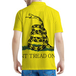 Don't Tread On Me Gadsden Flag Print Men's Polo Shirt