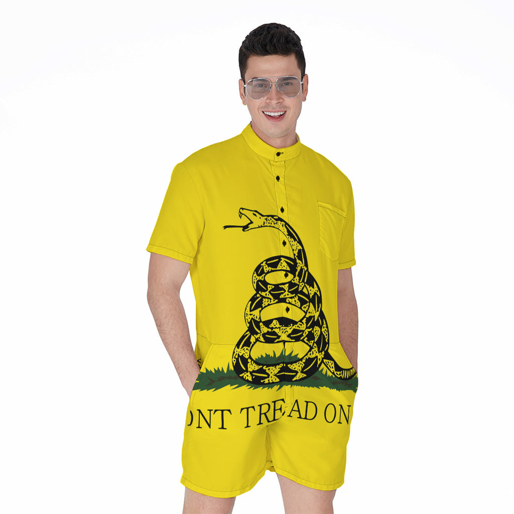 Don't Tread On Me Gadsden Flag Print Men's Rompers