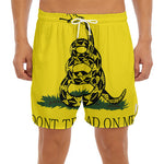 Don't Tread On Me Gadsden Flag Print Men's Split Running Shorts