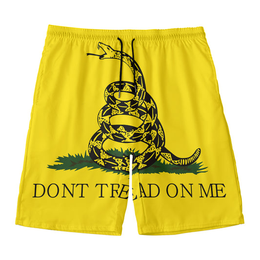 Don't Tread On Me Gadsden Flag Print Men's Swim Trunks