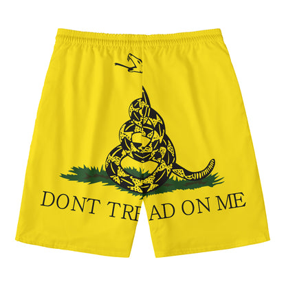 Don't Tread On Me Gadsden Flag Print Men's Swim Trunks