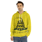 Don't Tread On Me Gadsden Flag Print Men's Velvet Pullover Hoodie