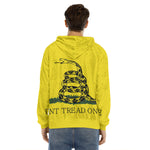 Don't Tread On Me Gadsden Flag Print Men's Velvet Pullover Hoodie