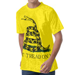 Don't Tread On Me Gadsden Flag Print Men's Velvet T-Shirt