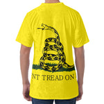 Don't Tread On Me Gadsden Flag Print Men's Velvet T-Shirt