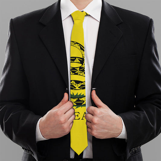 Don't Tread On Me Gadsden Flag Print Necktie