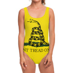 Don't Tread On Me Gadsden Flag Print One Piece Swimsuit
