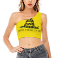 Don't Tread On Me Gadsden Flag Print One Shoulder Crop Top