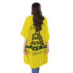 Don't Tread On Me Gadsden Flag Print Open Front Beach Cover Up