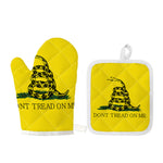 Don't Tread On Me Gadsden Flag Print Oven Mitt And Pot Holder Set